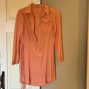 Beach coverup shirt dress with belt